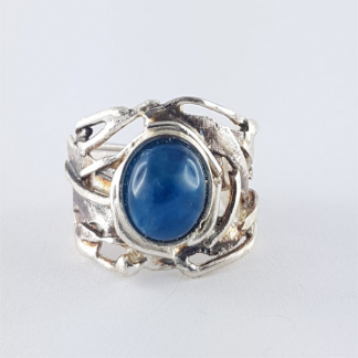 bague apatite bleue sertie sur argent - Dothraki