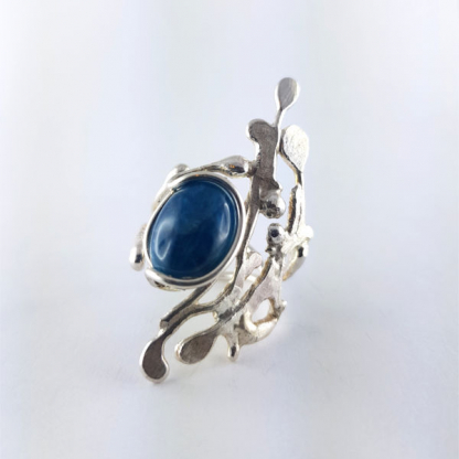 bague créateur argent et apatite bleue - Ellaria