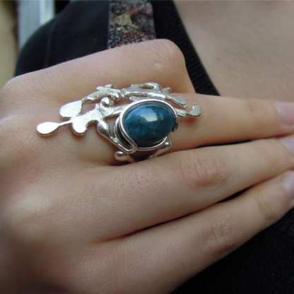 bague apatite sertie sur argent - Ellaria