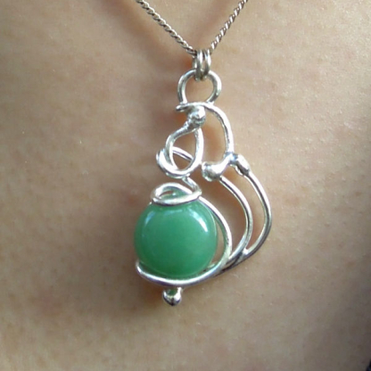 Pendentif Solène aventurine argent