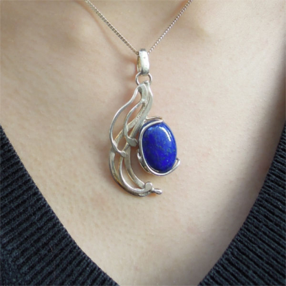 Pendentif Ériu - Lapis-lazuli et argent 925/1000 massif