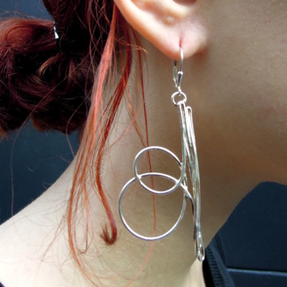 Boucles d'oreilles créateur argent Spiraline