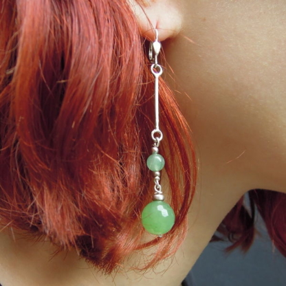 Boucles d'oreilles Argent Aventurine facettées - Neva